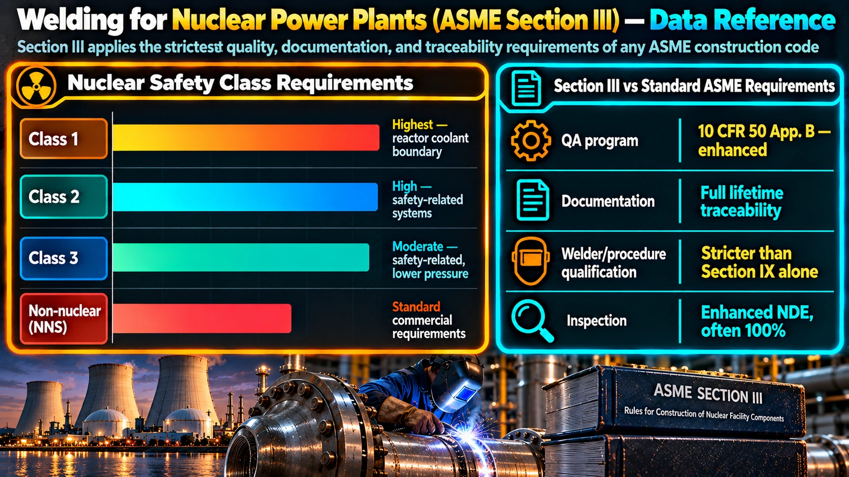 Welding for Nuclear Power Plants (ASME Section III) — Data Reference
