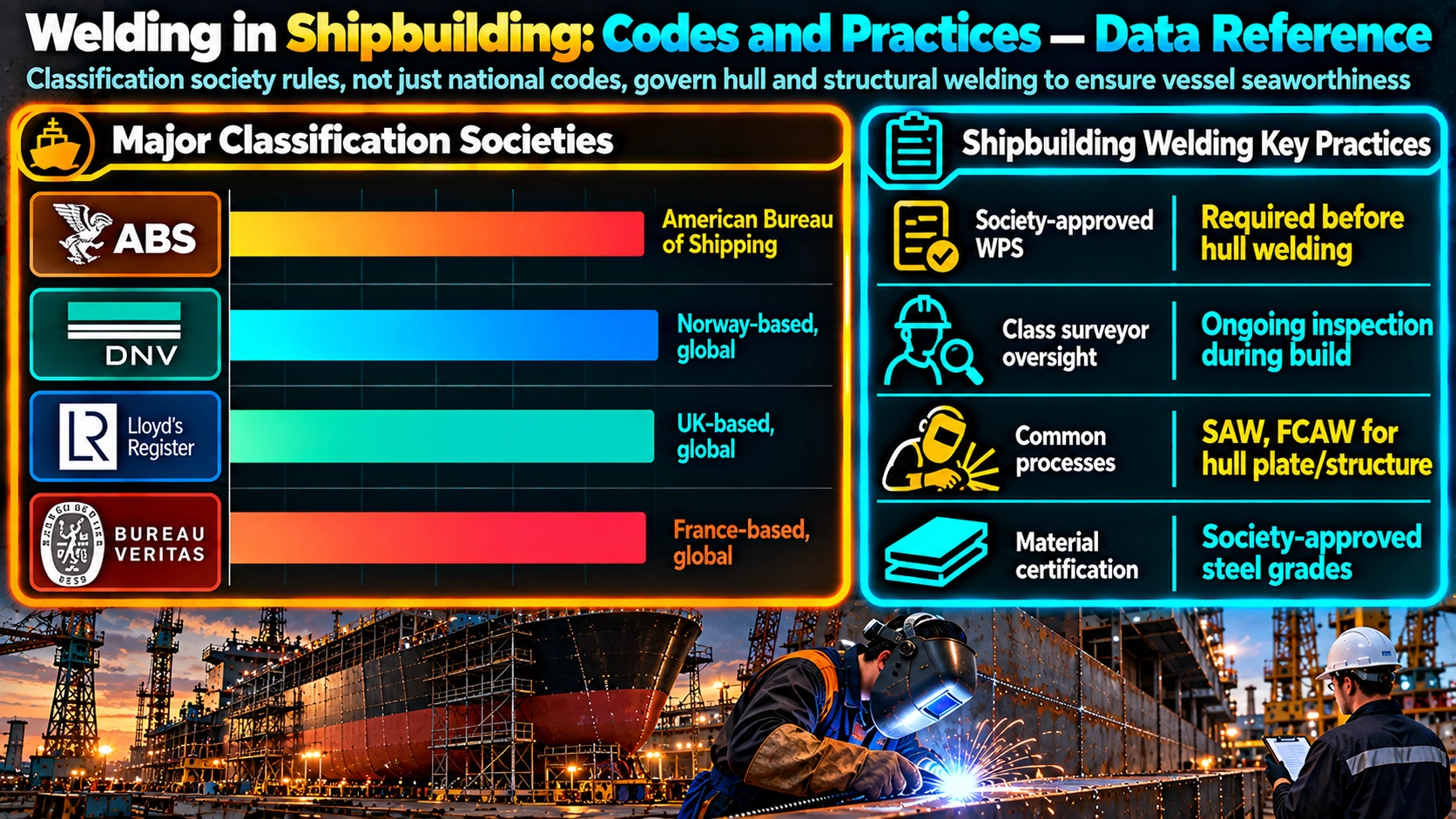 Welding in Shipbuilding: Codes and Practices — Data Reference