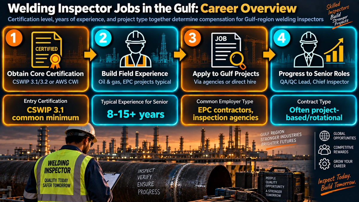 Welding inspector career path in Gulf region oil and gas projects