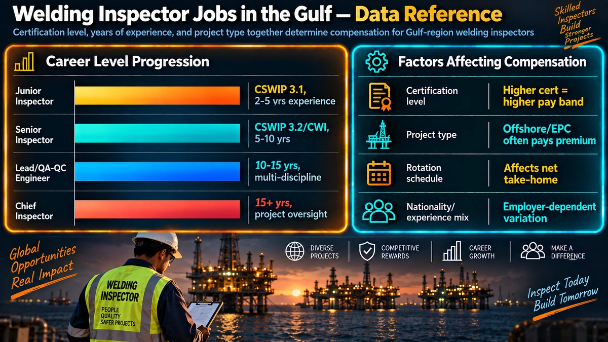 Welding inspector career level progression and compensation factors