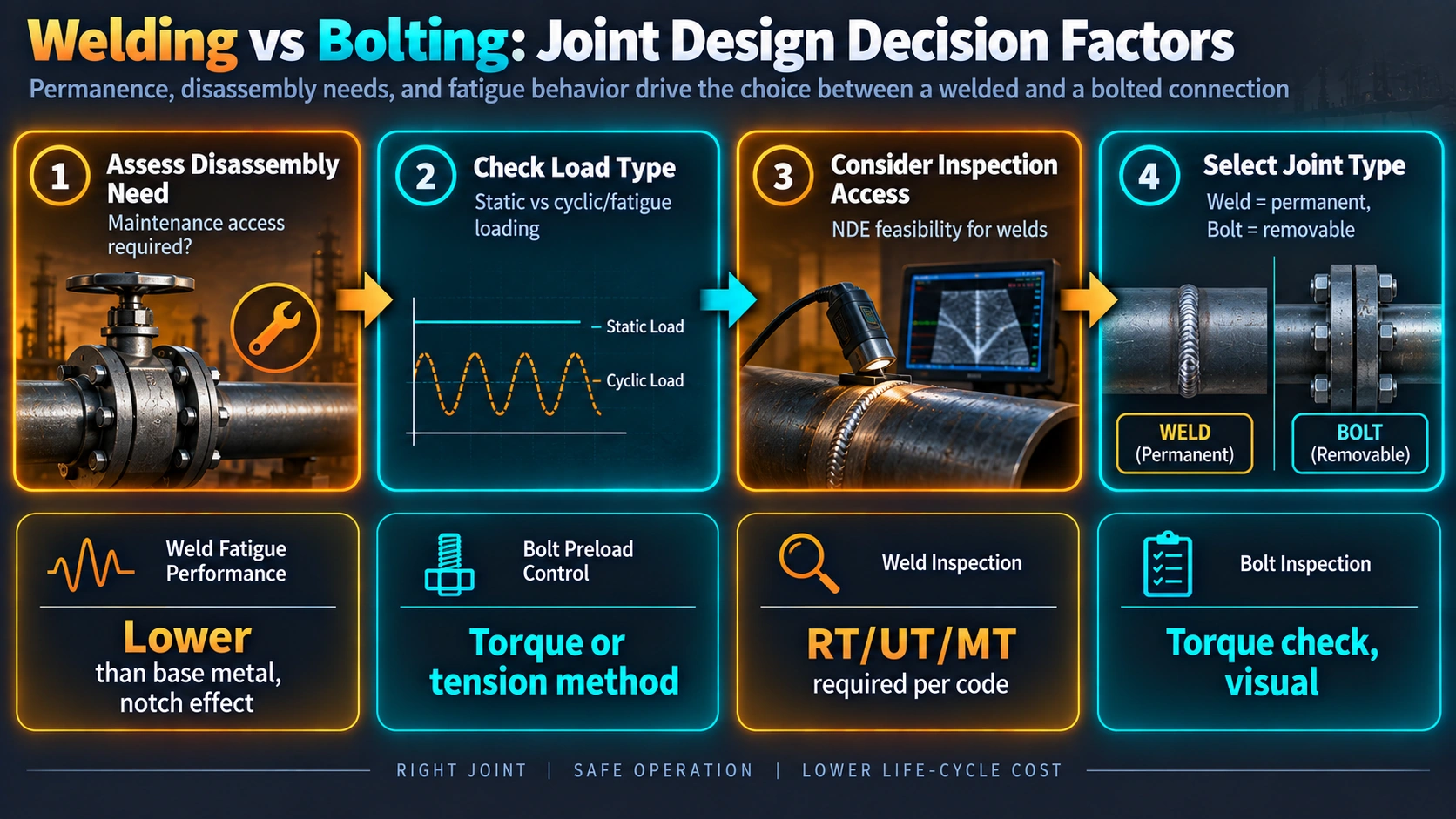 Welded versus bolted joint trade-offs and when to choose each